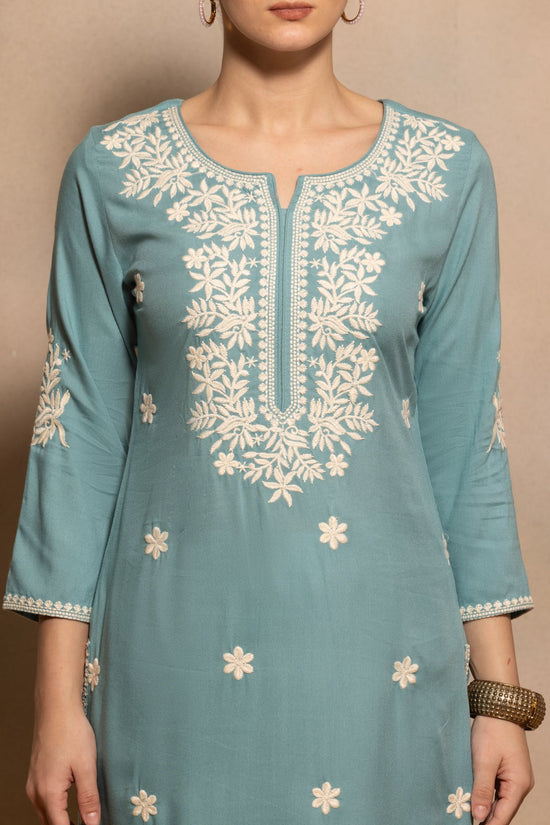 Green Embroidered Kurta