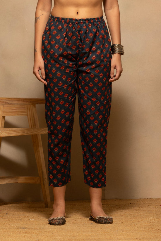 Teal Floral Printed Kurta 3 Pcs Set