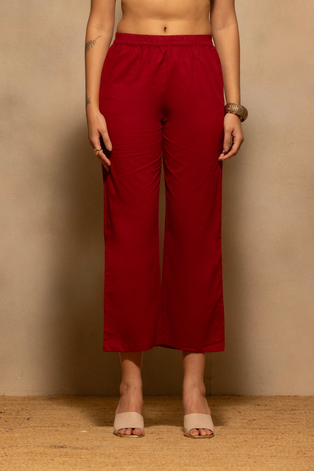 Maroon Printed Kurta 3 Pcs Set