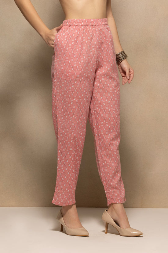 Pink Floral Printed Kurta 3 Pcs Set