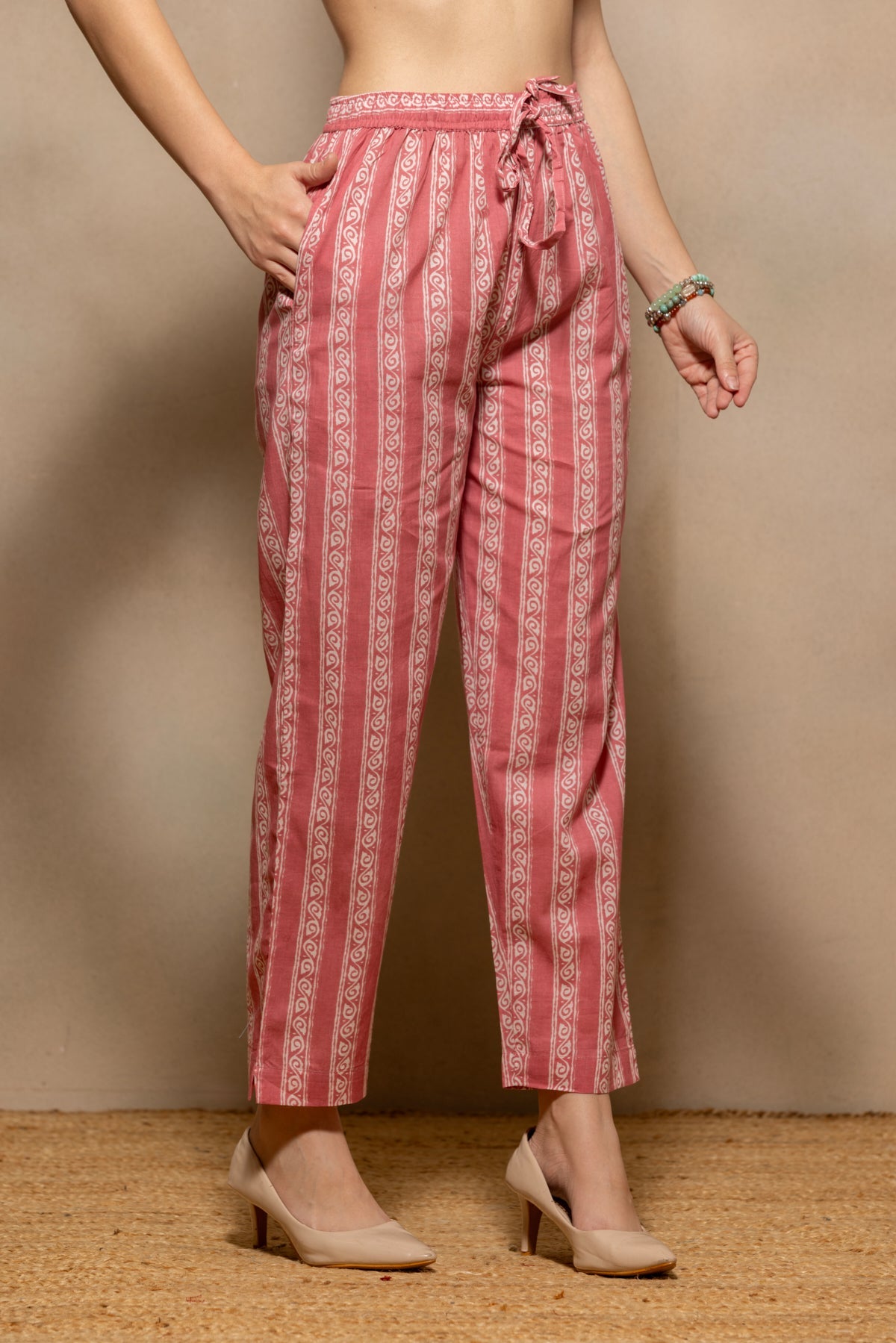 Pink Floral Printed Kurta 3 Pcs Set