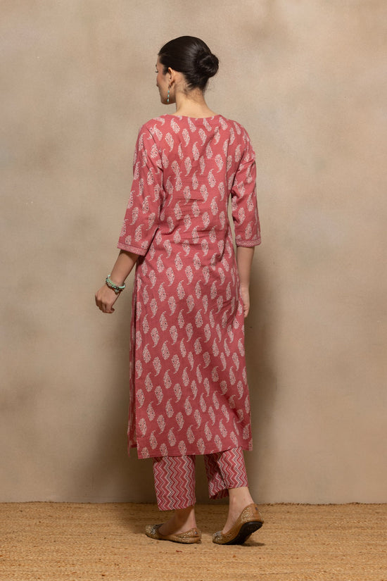 Pink Printed Kurta 3 Pcs Set