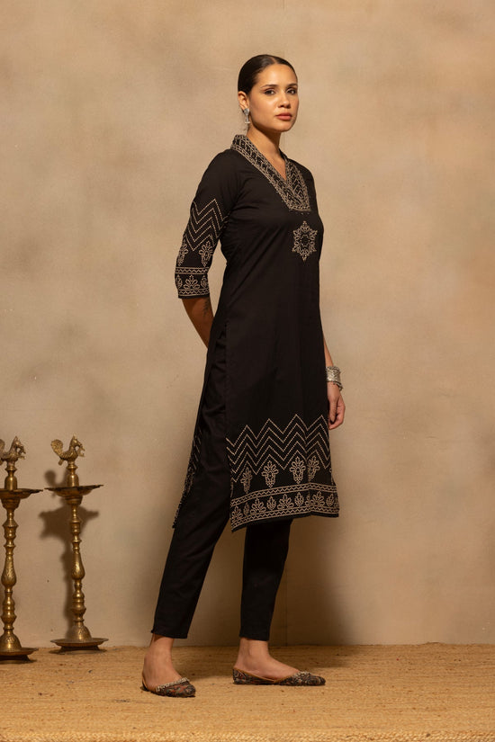 Black Bandhani Printed Kurta 3 Pcs Set
