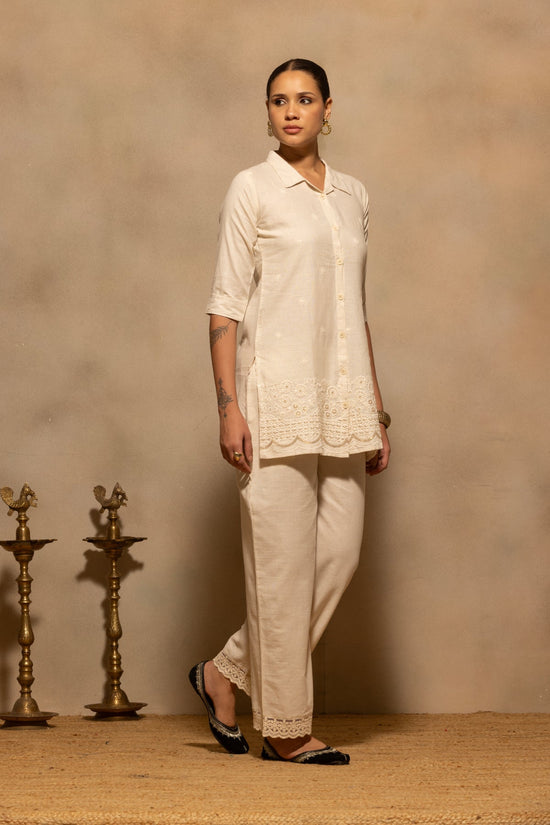 Beige Embroidered Co-Ord Set