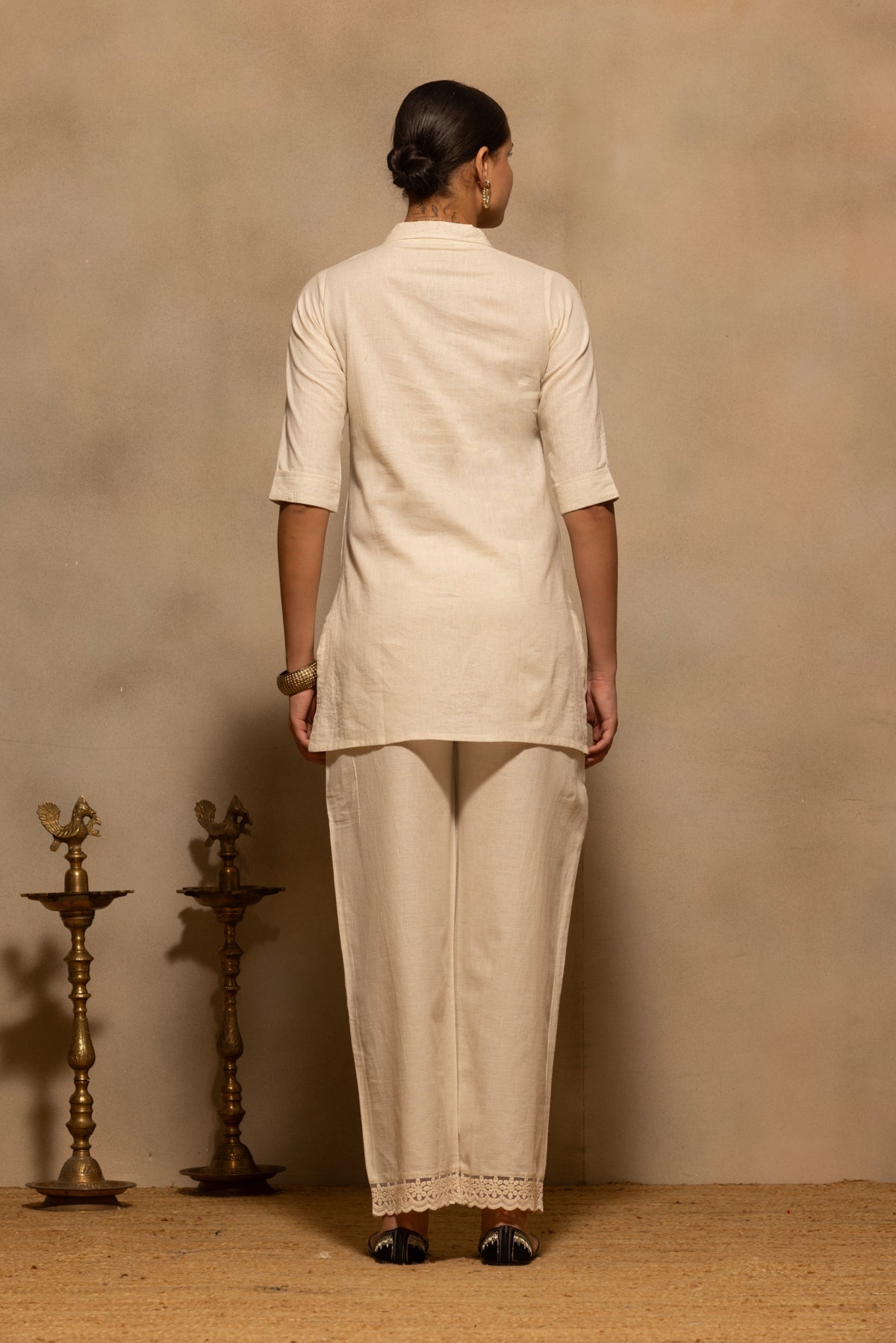 Beige Embroidered Co-Ord Set