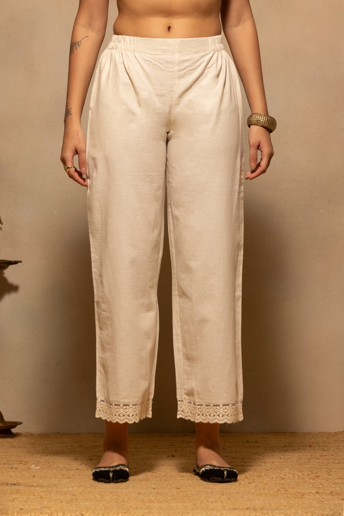 Beige Embroidered Co-Ord Set