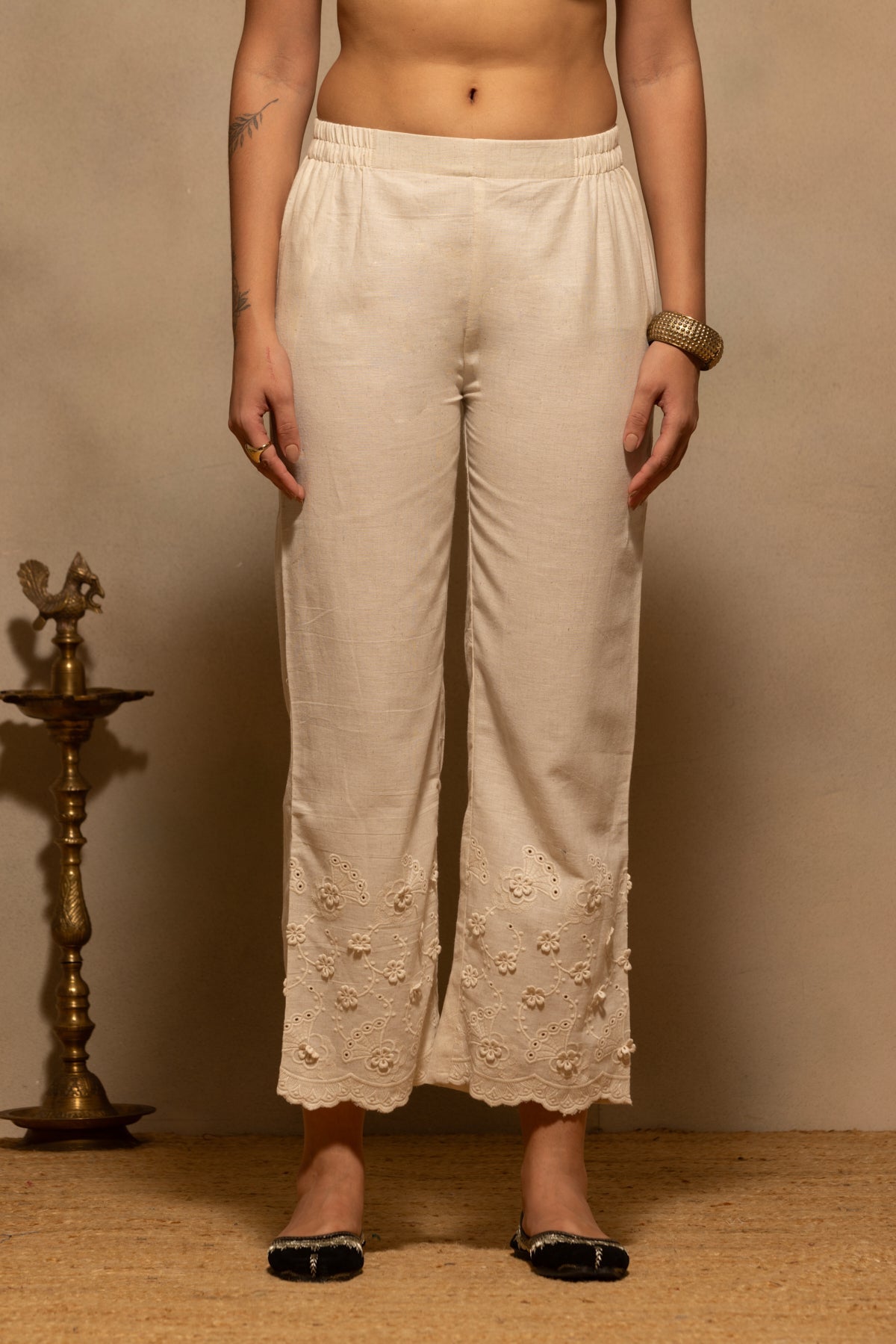 Beige Embroidered Co-Ord Set