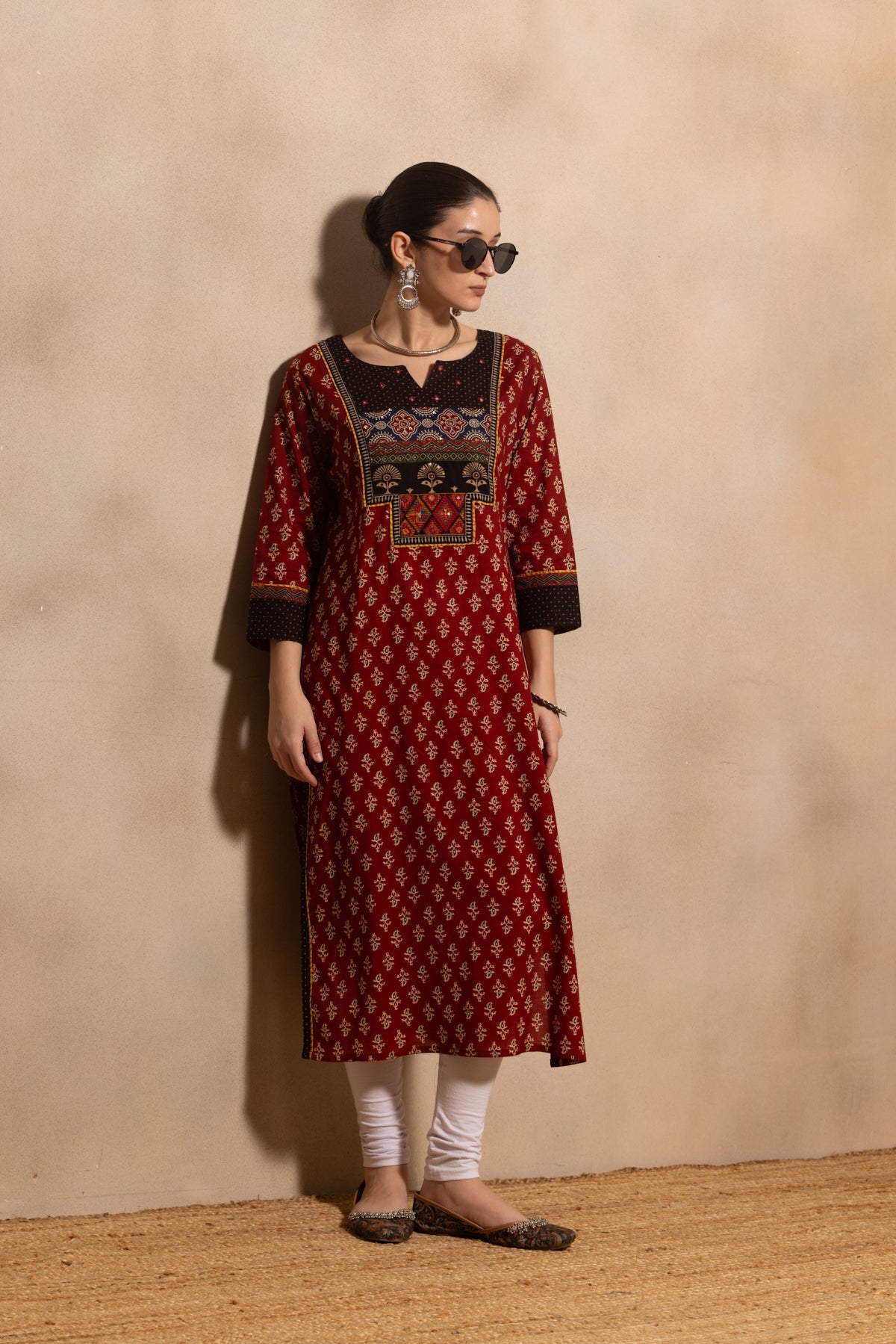 Rust Printed Kurta