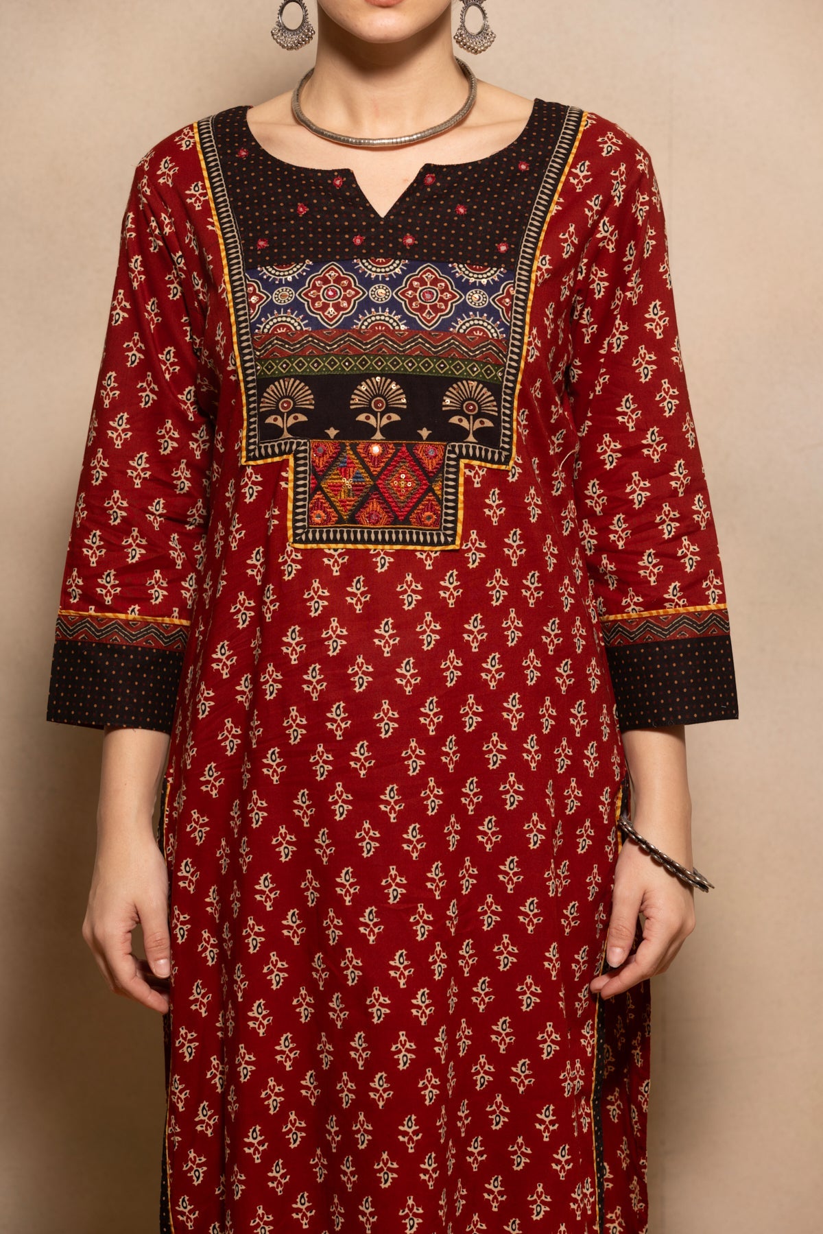 Rust Printed Kurta