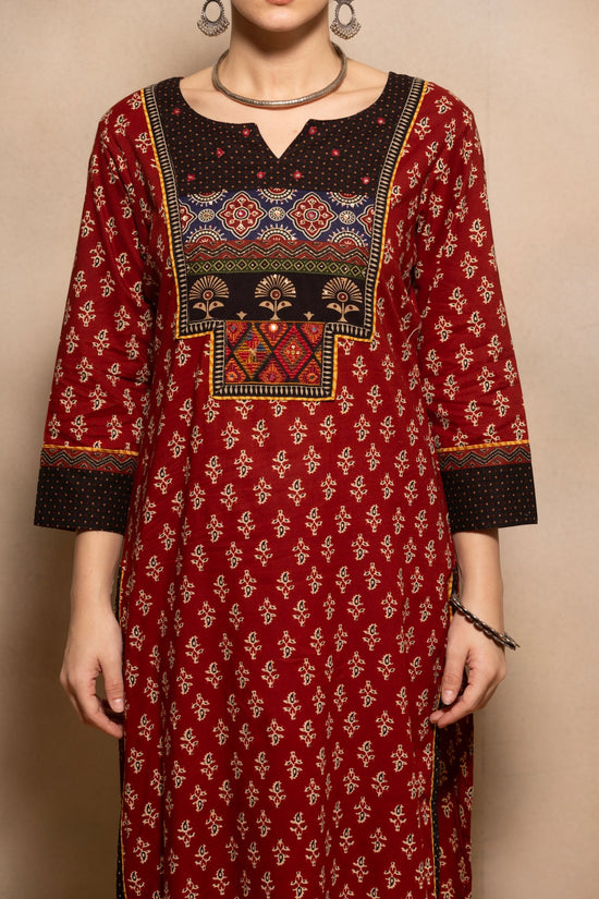 Rust Printed Kurta
