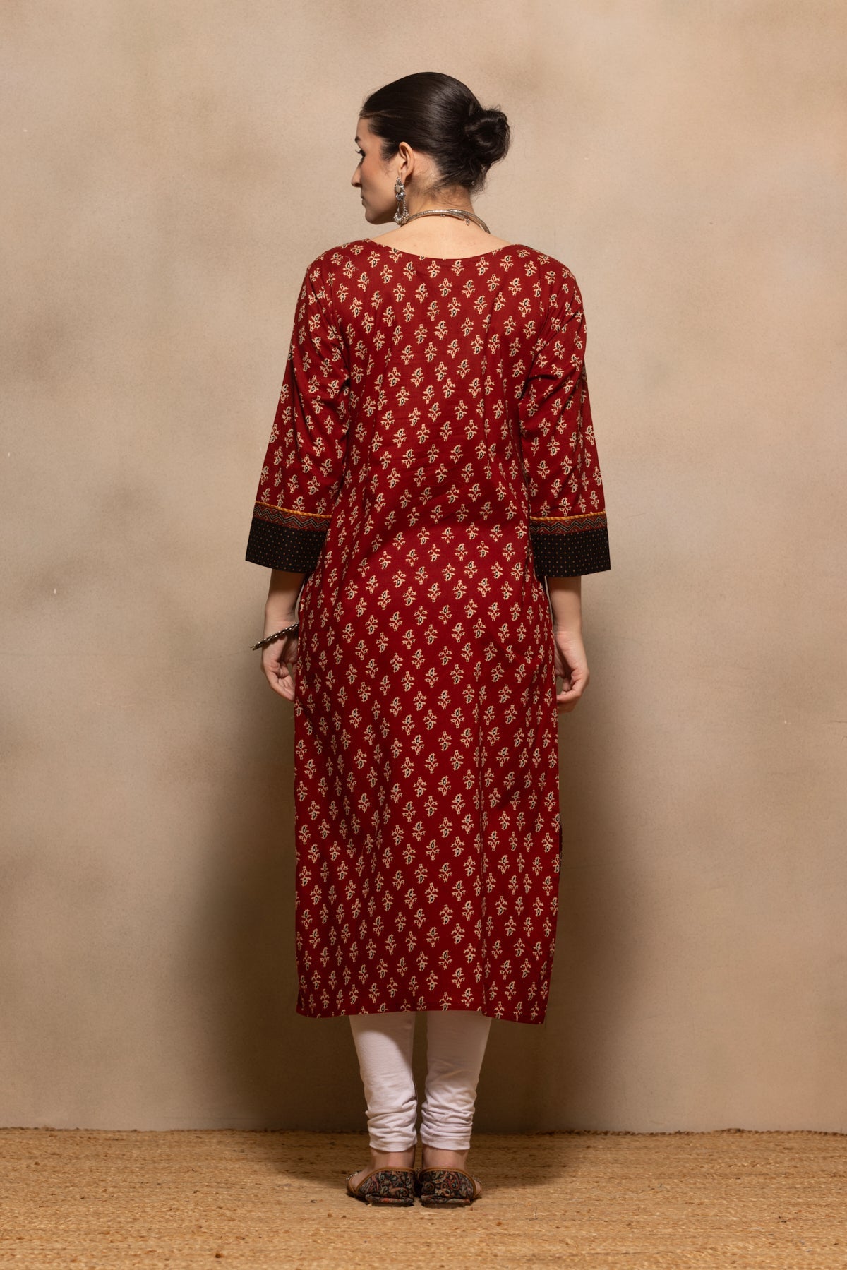 Rust Printed Kurta
