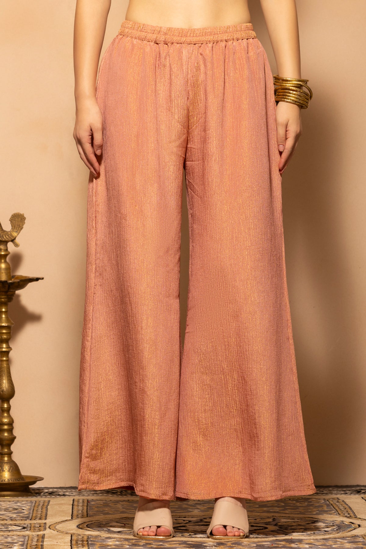Pink A-line Self-Design Co-Ord Set