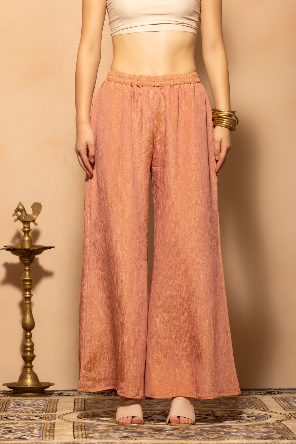 Pink A-line Self-Design Co-Ord Set