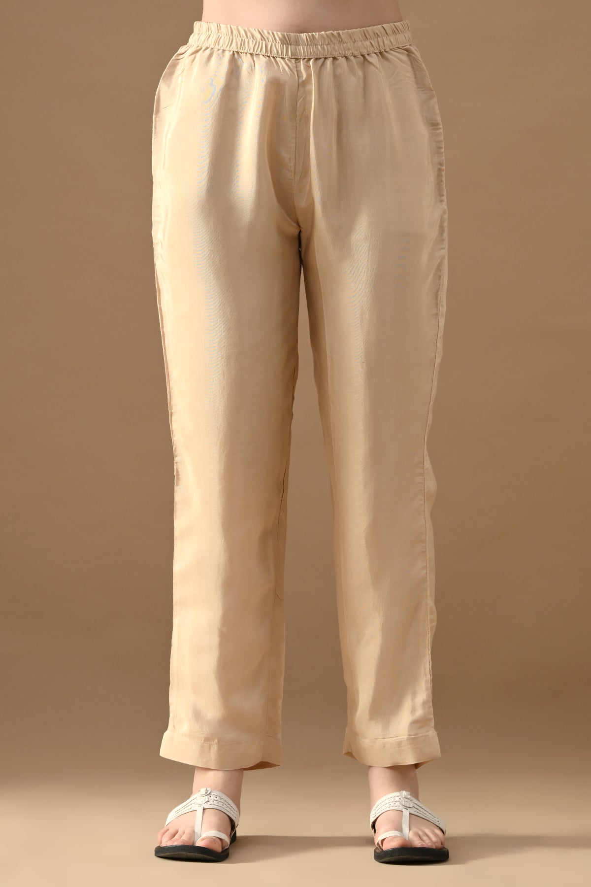 Beige Stone Embellished Kurta 3 Pcs Set