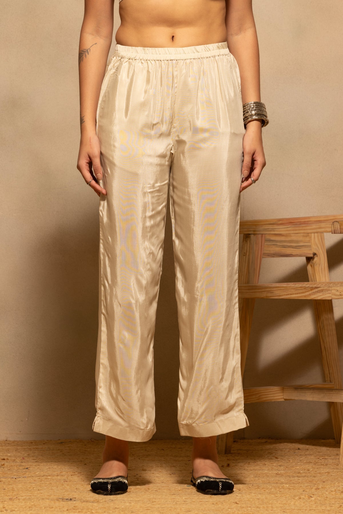 Cream Printed Kurta 3 Pcs Set