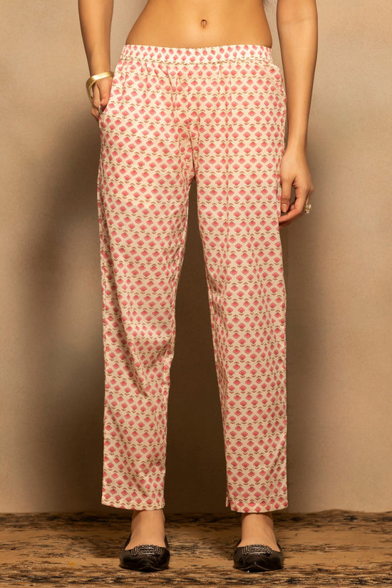 Cream Floral Printed Kurta 3 Pcs Set