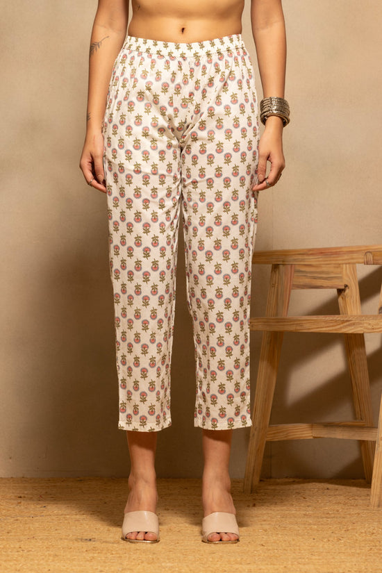 Cream Floral Printed Kurta 3 Pcs Set