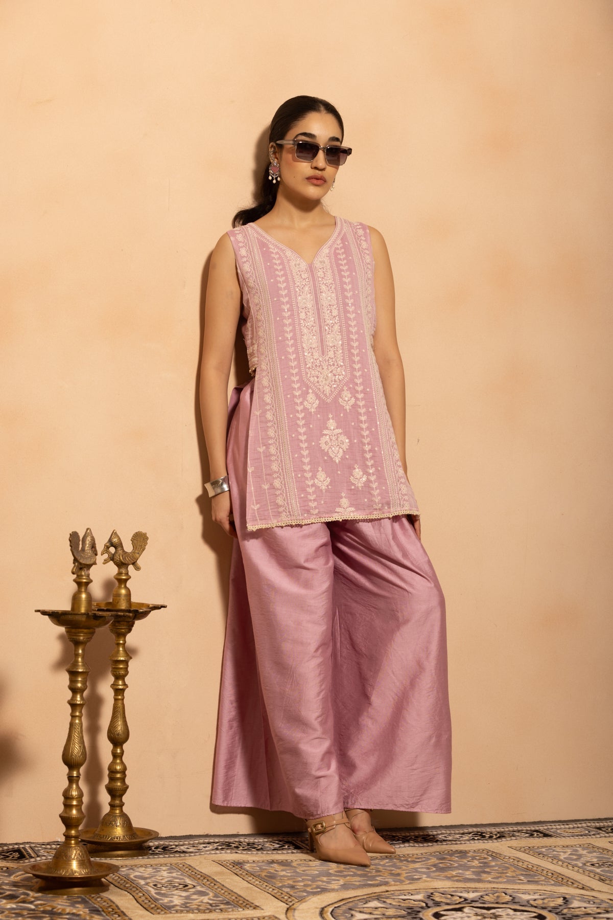 Purple Embroidered Co-Ord Set