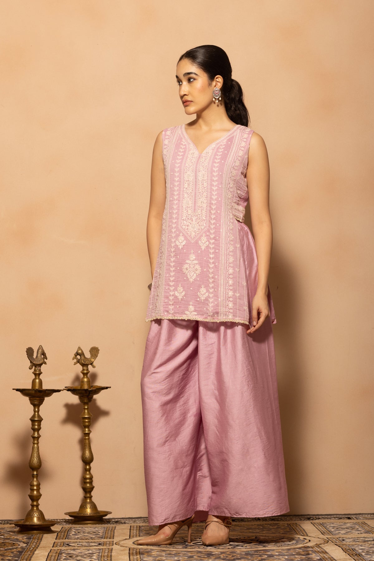 Purple Embroidered Co-Ord Set