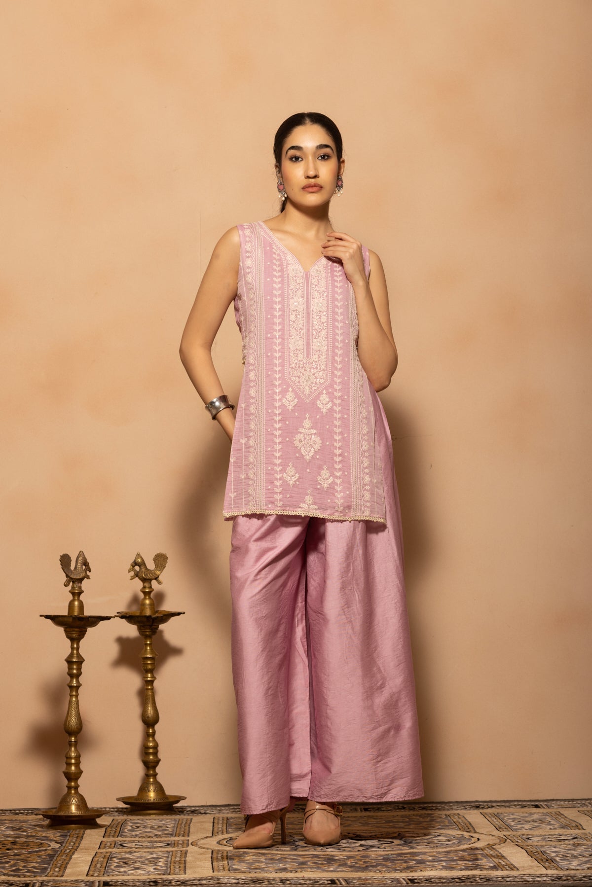 Purple Embroidered Co-Ord Set