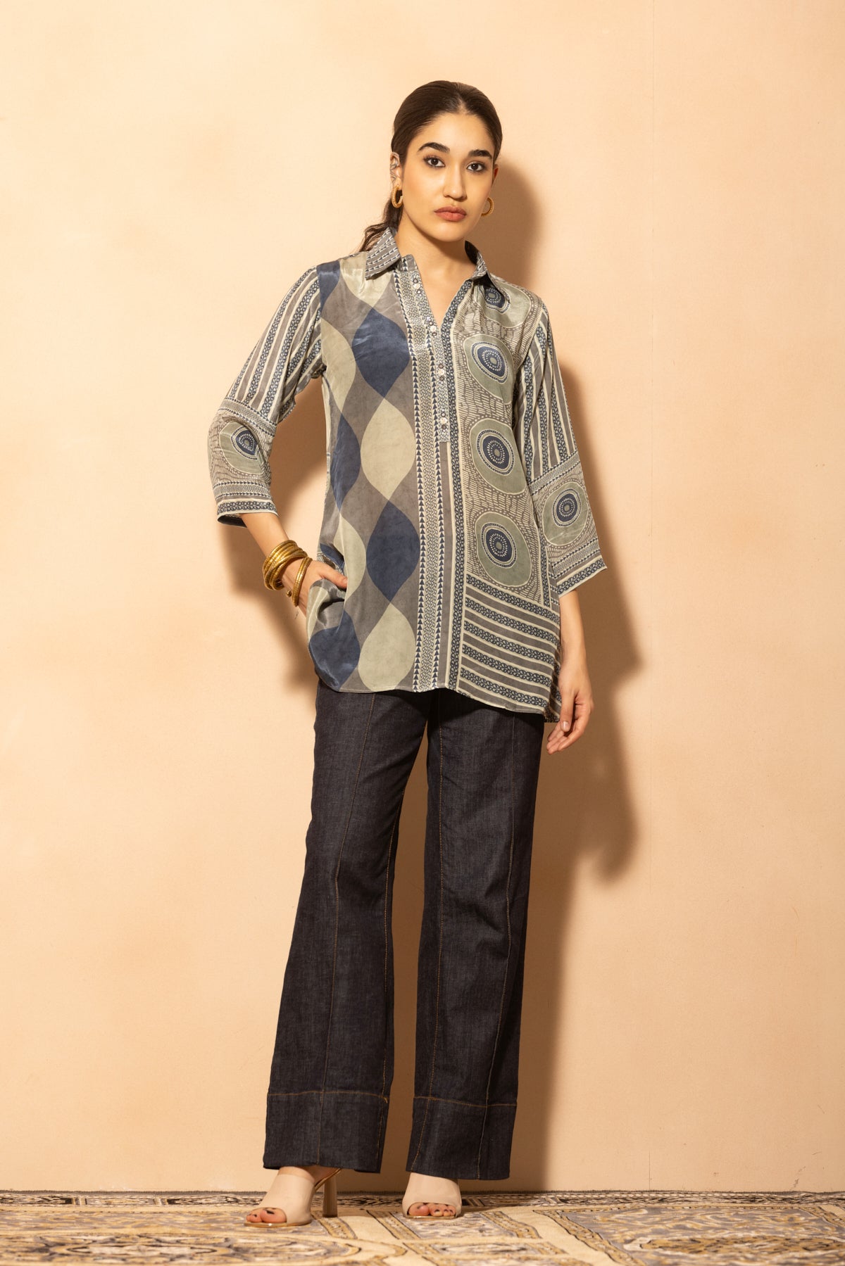 Multi Abstract Printed Top