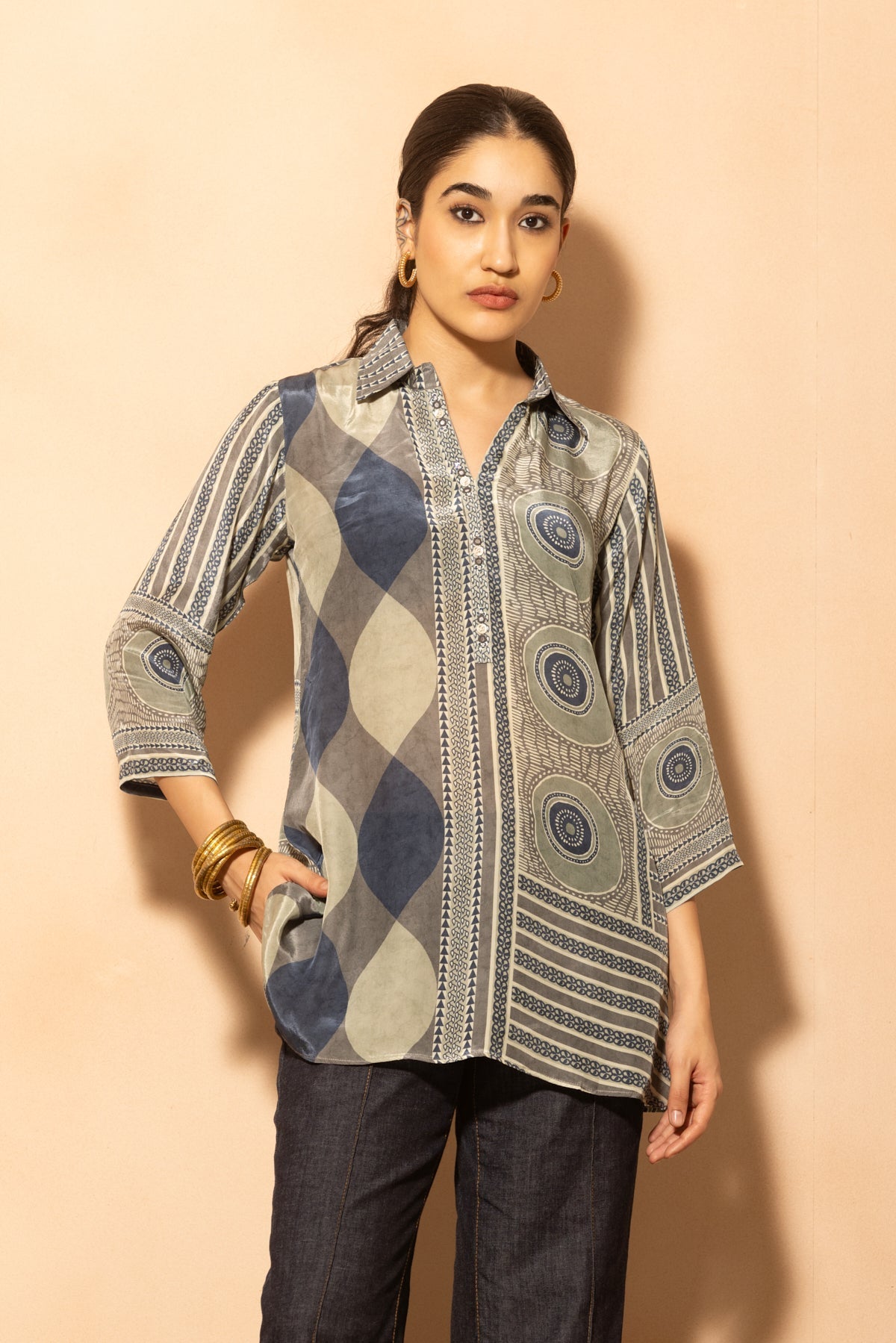 Multi Abstract Printed Top