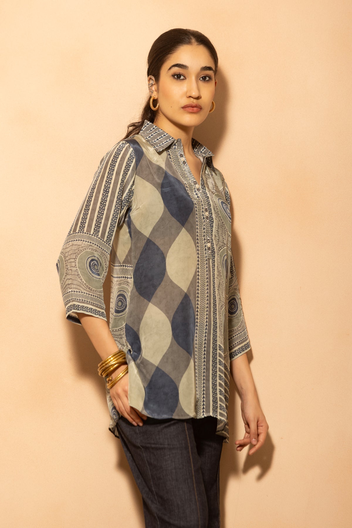 Multi Abstract Printed Top