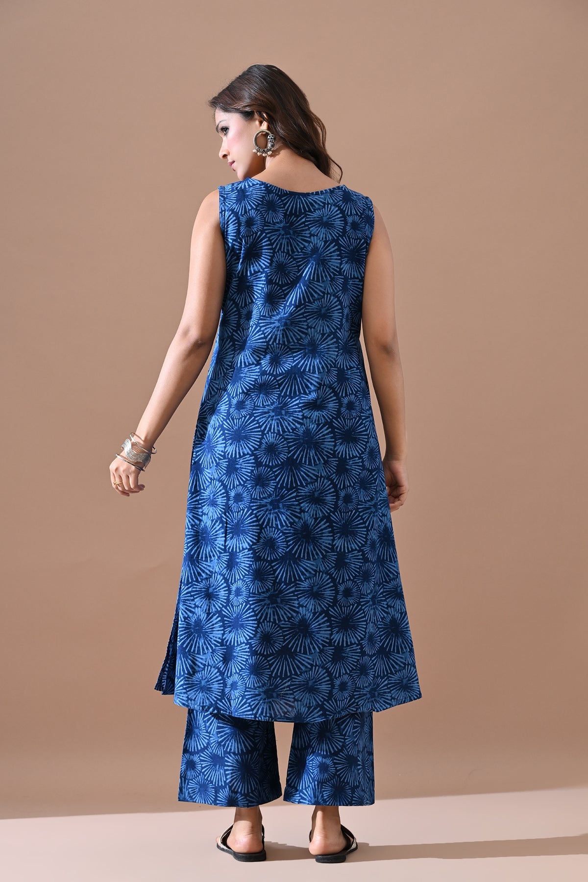 Blue Printed Kurta 2 Pcs Set