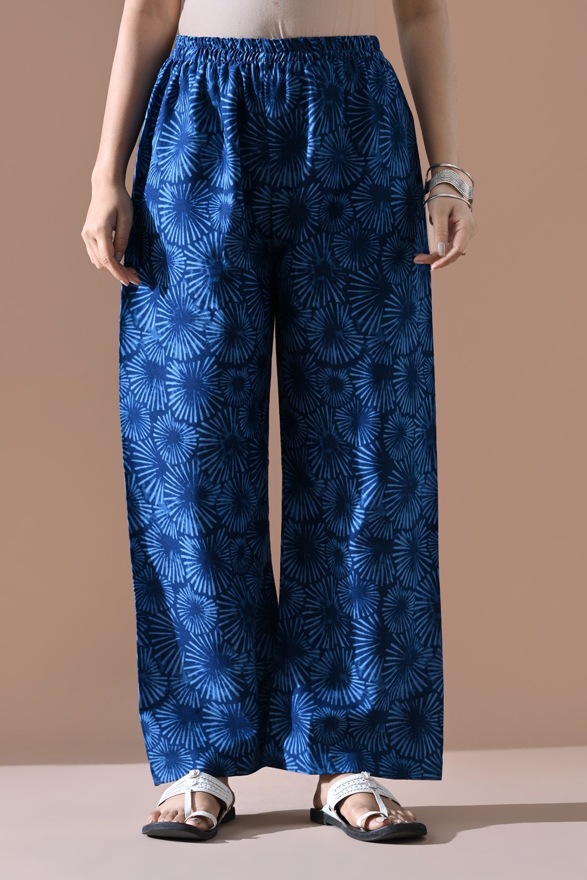 Blue Printed Kurta 2 Pcs Set