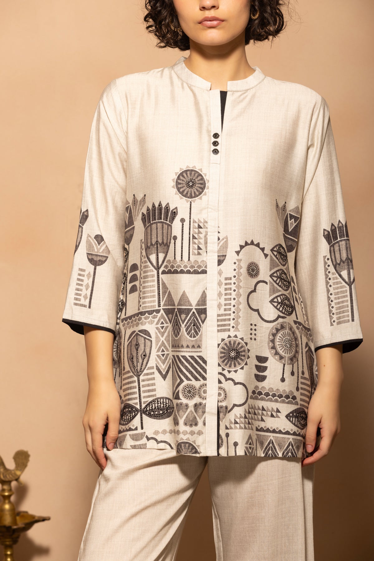 Grey Printed Co-Ord Set