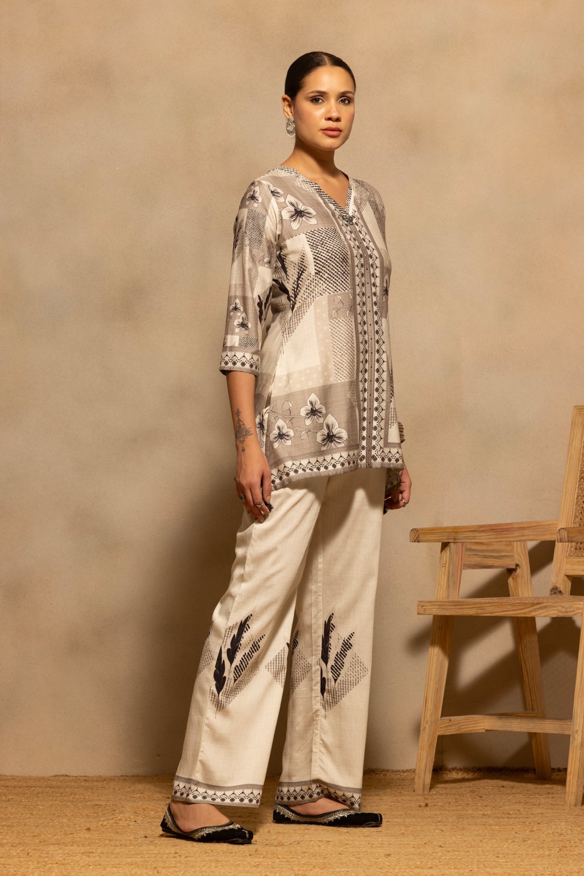 Grey Printed Co-Ord Set