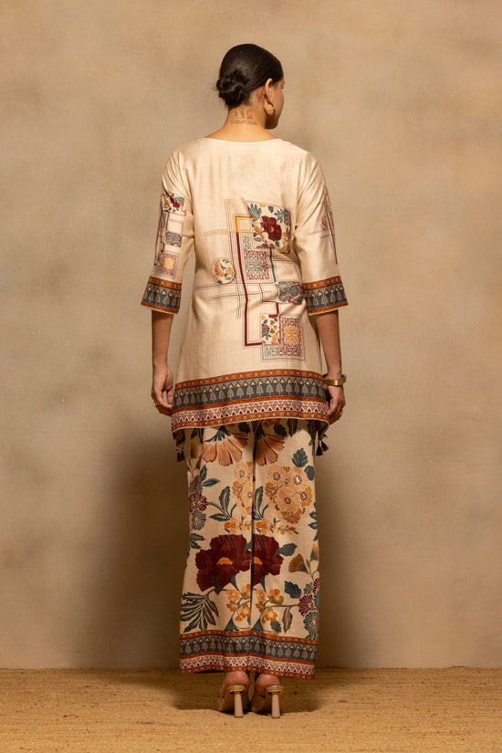 Beige Floral Printed Co-Ord Set