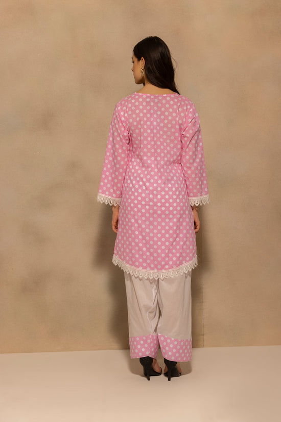 Pink Printed Polka Dot Co-Ord Set