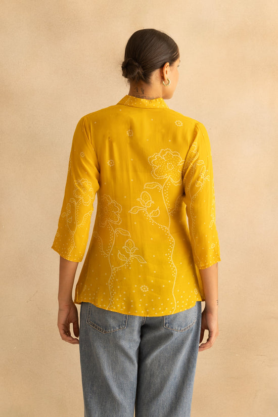 Yellow Bandhani Printed Top
