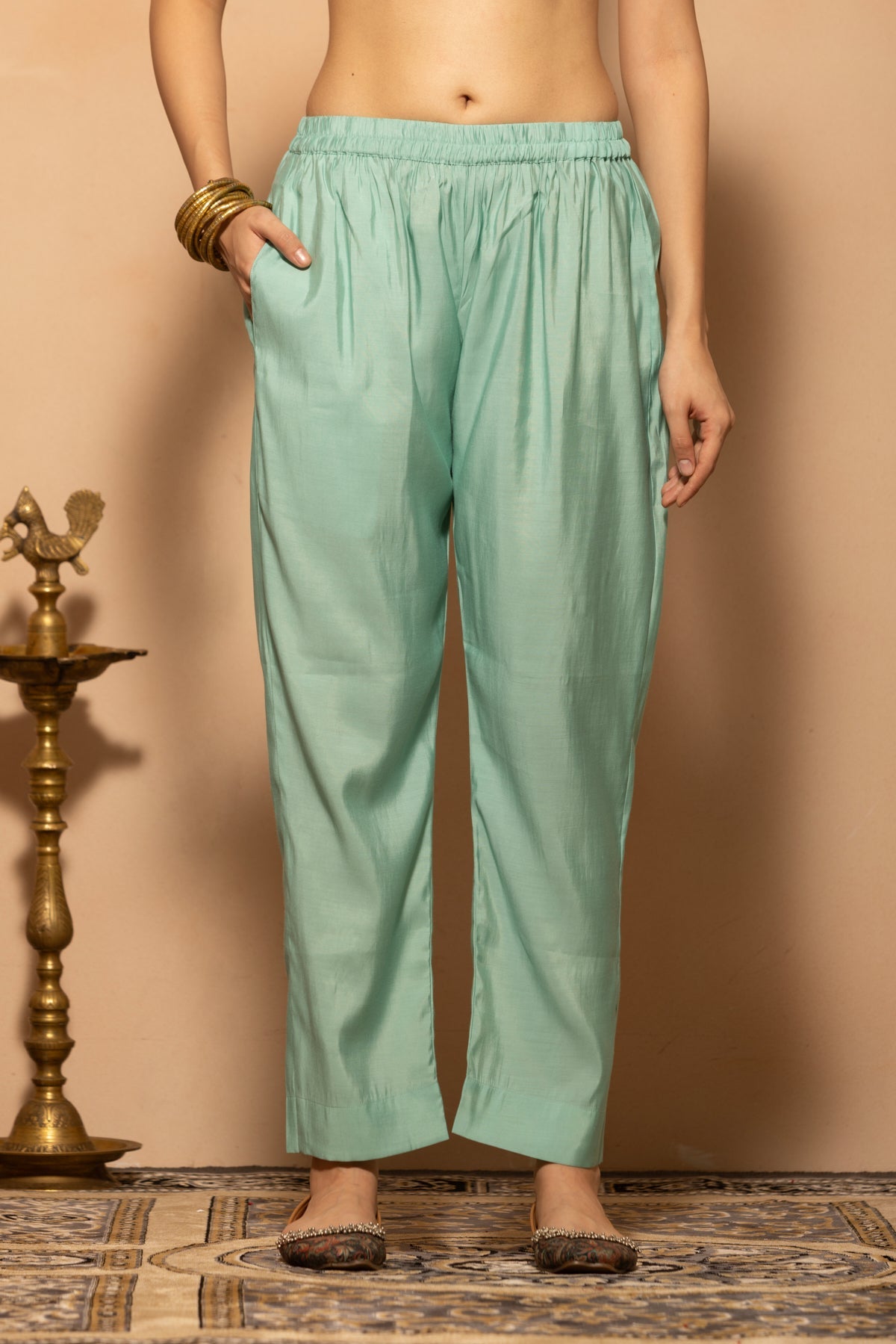 Green Embroidered Kurta 3 Pcs Set
