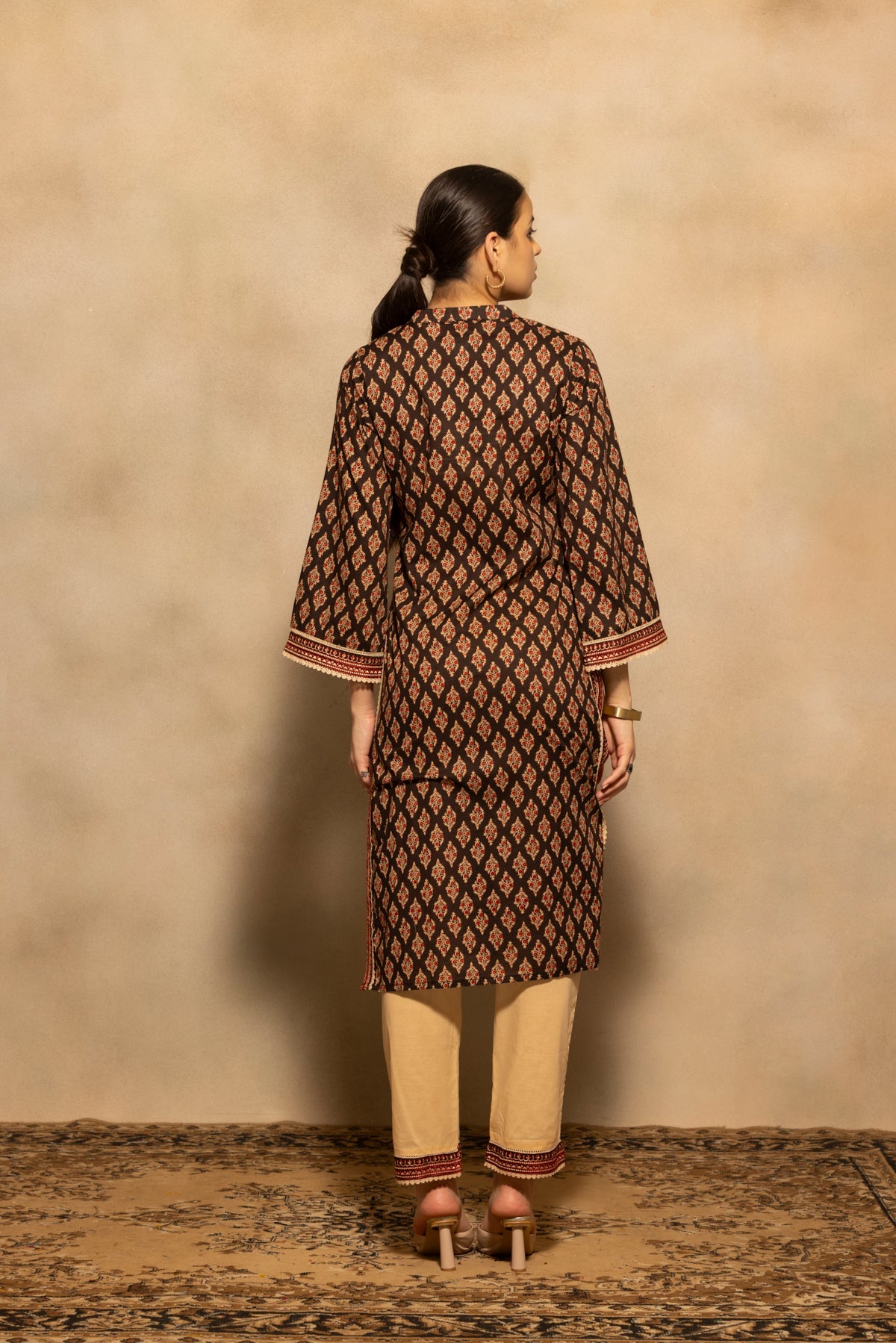 Black Printed Kurta 2 Pcs Set