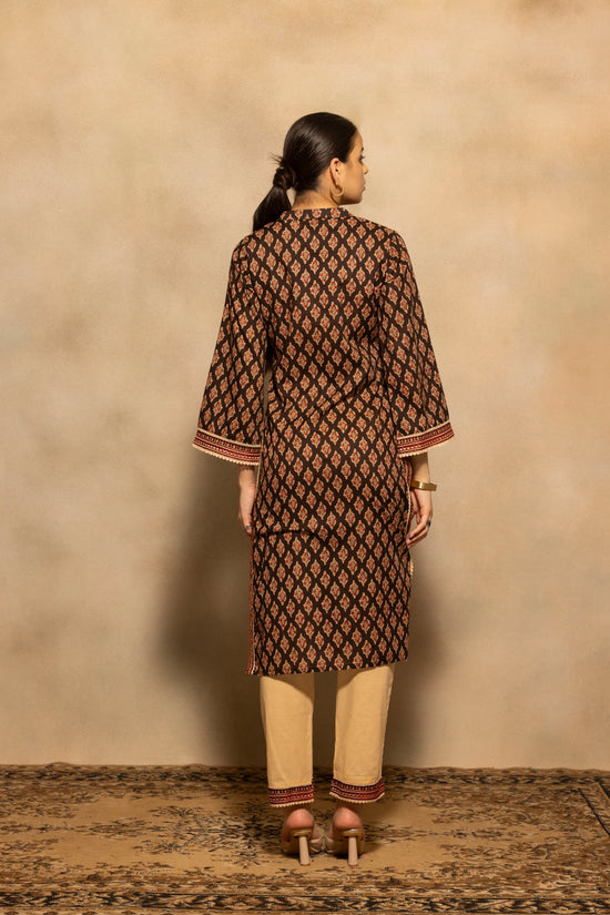 Black Printed Kurta 2 Pcs Set