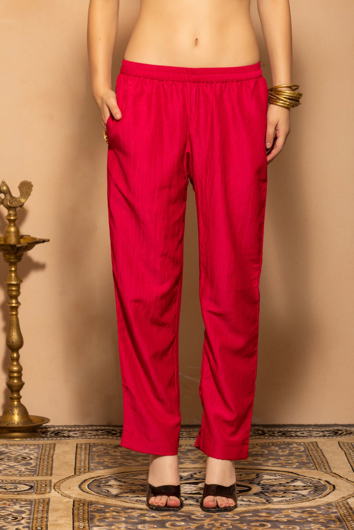 Pink Embroidered Kurta 3 Pcs Set