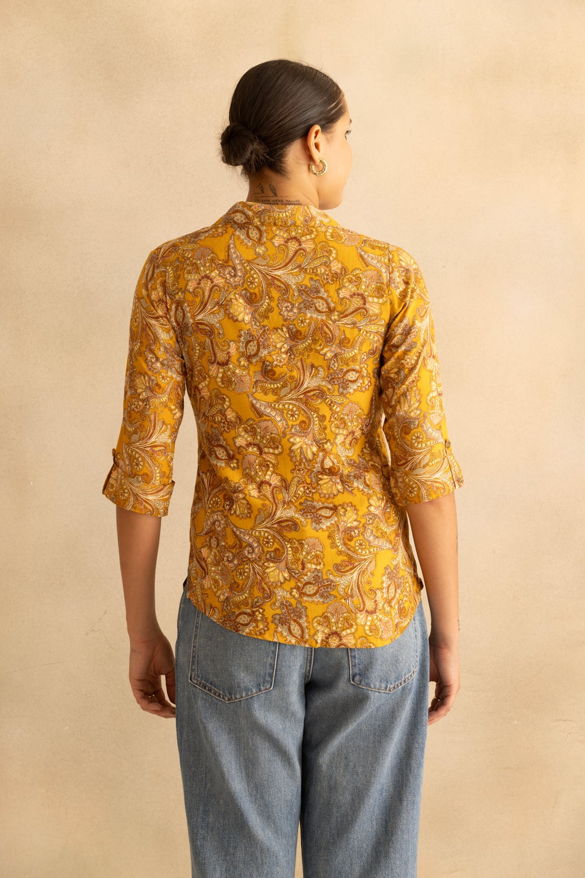 Mustrard Printed Top