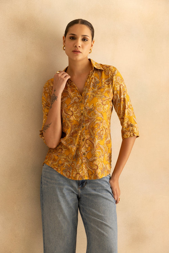 Mustrard Printed Top