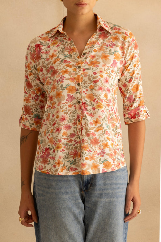 Cream Multi Floral Printed Top