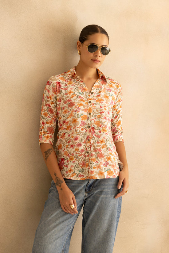 Cream Multi Floral Printed Top