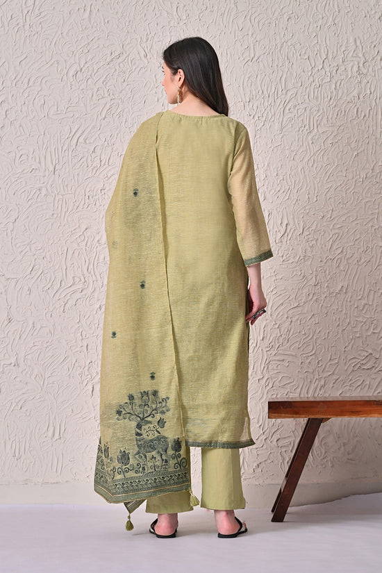 Light Green Self-Design Kurta 3 Pcs set