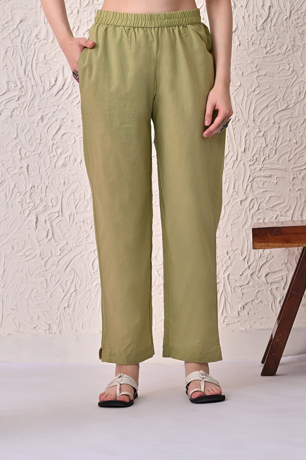 Light Green Self-Design Kurta 3 Pcs set