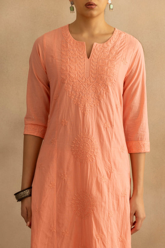 Pink Embroidered Kurta 3 Pcs Set