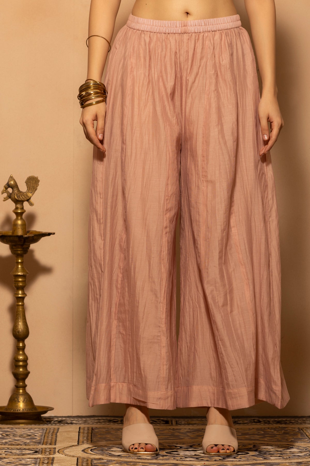 Pink A-line Embroidered Kurta 3 Pcs Set