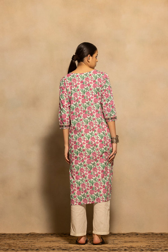 Cream Floral Printed Kurta 3 Pcs Set