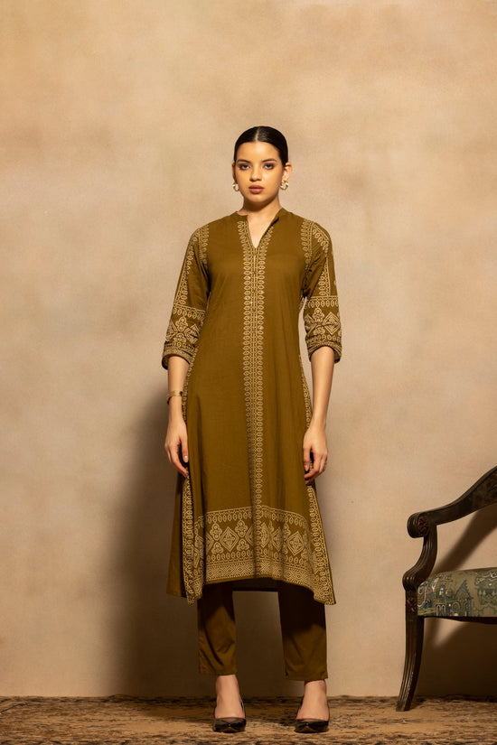 Green Bandhani Printed A-line Kurta 3 Pcs Set