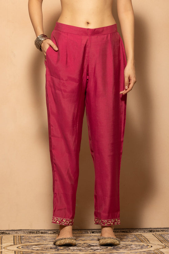 Pink Stone Embroidered Kurta 3 Pcs Set