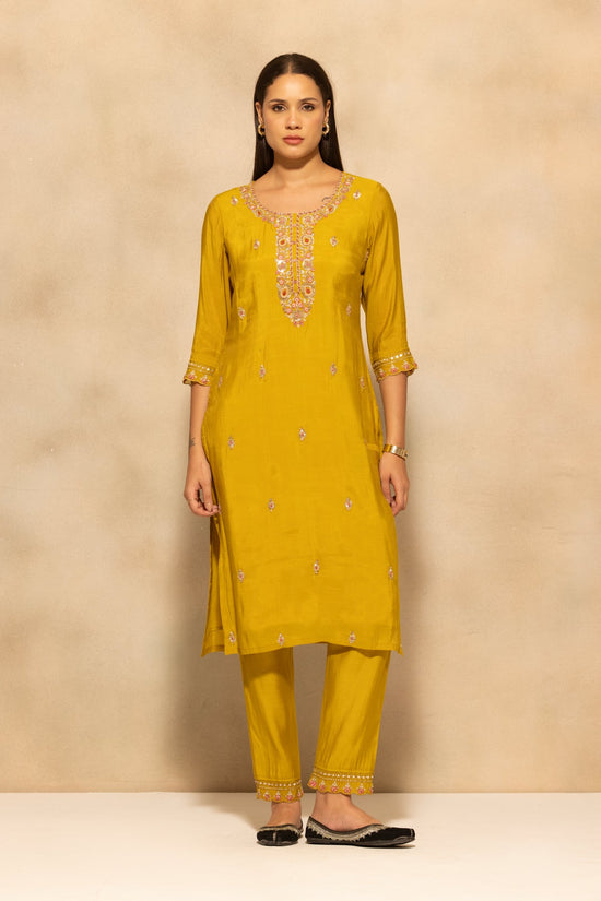 Green Stone Embroidered Kurta 3 Pcs Set